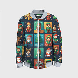 Детский бомбер Minecraft с новогодний паттерн