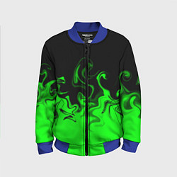 Детский бомбер Абстрактный зеленый огонь