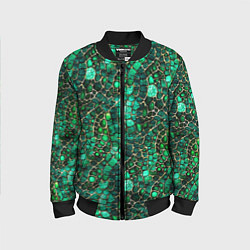 Бомбер детский Змеиная зелёная кожа, цвет: 3D-черный