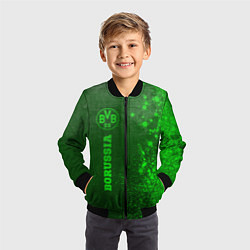 Бомбер детский Borussia - green gradient по-вертикали, цвет: 3D-черный — фото 2