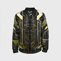 Бомбер детский Gold lines on a black background, цвет: 3D-черный