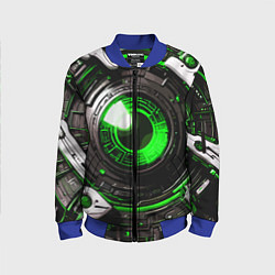 Детский бомбер Зелёная сфера киберпанк