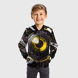 Бомбер детский Жёлтая сфера киберпанк, цвет: 3D-черный — фото 2