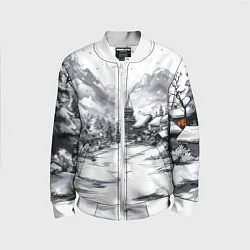 Детский бомбер Город в снегу перед новым годом