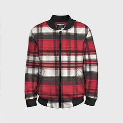 Детский бомбер Красно-белая ткань в клетку