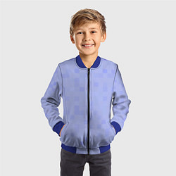 Бомбер детский Пиксельная клетка, цвет: 3D-синий — фото 2