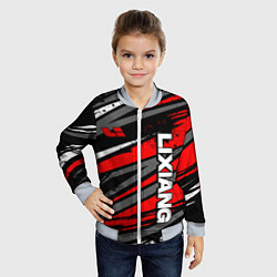 Бомбер детский Lixiang - агрессивный красный, цвет: 3D-серый — фото 2