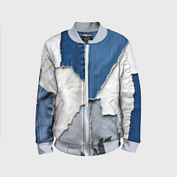 Детский бомбер Сине-белый пэчворк
