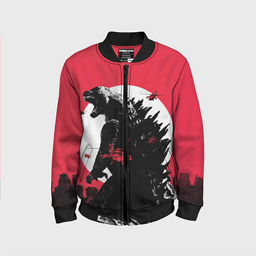 Детский бомбер Godzilla destroys the city / 3D-Черный – фото 1