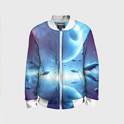 Детский бомбер Луна и рыбы - нейроарт фантазия