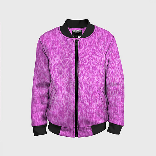 Детский бомбер Текстура розовой кожи / 3D-Черный – фото 1