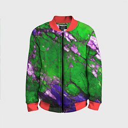 Бомбер детский A purple mineral in a green stone, цвет: 3D-красный