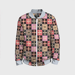 Детский бомбер Разноцветная плитка с геометрическим рисунком