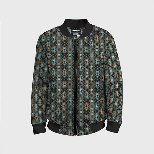 Детский бомбер Вертикальный геометрический узор на черном / 3D-Черный – фото 1