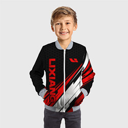 Бомбер детский Lixiang - красная абстракция, цвет: 3D-серый — фото 2