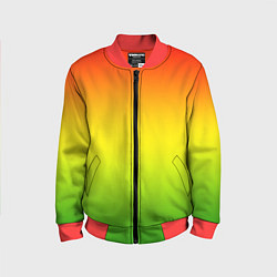 Детский бомбер Градиент сочный красно-жёлто-зелёный