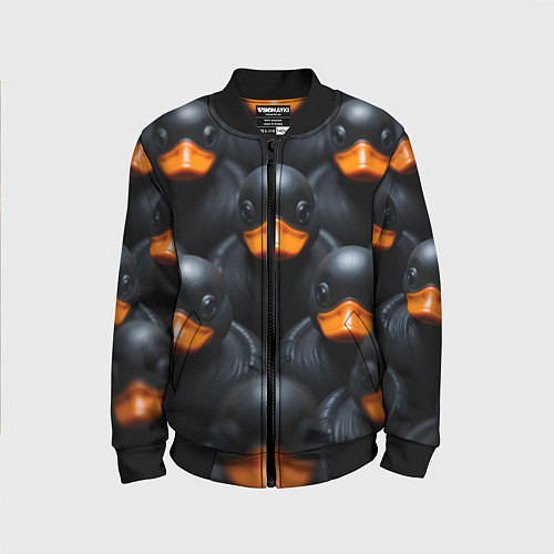 Детский бомбер Черные уточки / 3D-Черный – фото 1