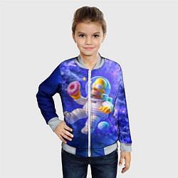 Бомбер детский Homer Simpson is a brave astronaut, цвет: 3D-серый — фото 2