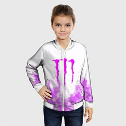 Бомбер детский Monster energy neon flame, цвет: 3D-белый — фото 2