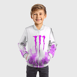 Бомбер детский Monster energy neon flame, цвет: 3D-белый — фото 2