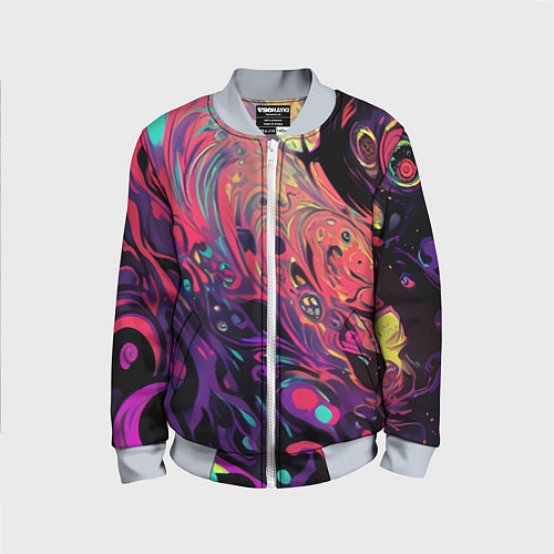Детский бомбер Интерференционные цвета / 3D-Серый – фото 1
