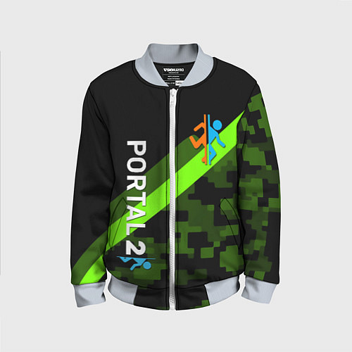 Детский бомбер Portal camo steel geometry / 3D-Серый – фото 1