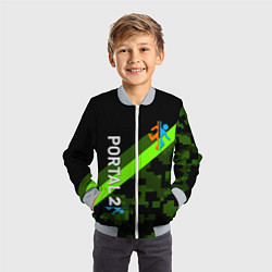 Бомбер детский Portal camo steel geometry, цвет: 3D-серый — фото 2