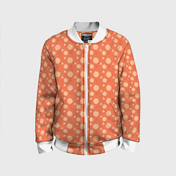 Детский бомбер Кораллово-оранжевый геометричный паттерн