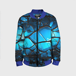 Детский бомбер Синяя текстура объемных плит