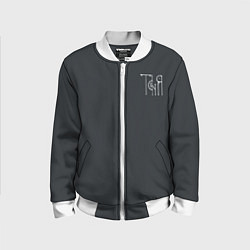 Бомбер детский Таня - белая надпись вязью, цвет: 3D-белый