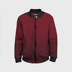 Бомбер детский Красный текстурированный в чёрную полоску, цвет: 3D-черный
