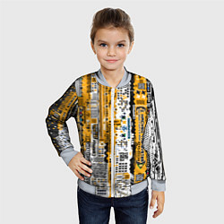 Бомбер детский Cyberpunk pattern yellow, цвет: 3D-серый — фото 2