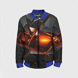 Детский бомбер Красные стекла и черные камни - текстура