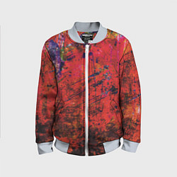 Детский бомбер Абстракция - dark red grunge