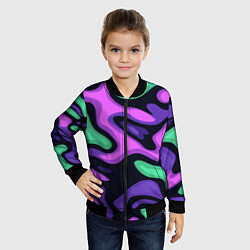 Бомбер детский Разноцветный эмоциональный камуфлляж, цвет: 3D-черный — фото 2