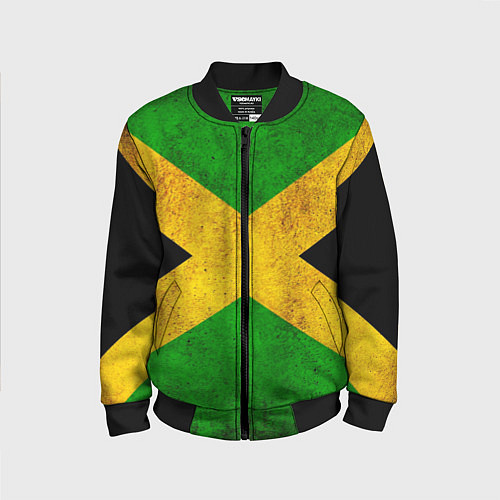 Детский бомбер Jamaica flag / 3D-Черный – фото 1