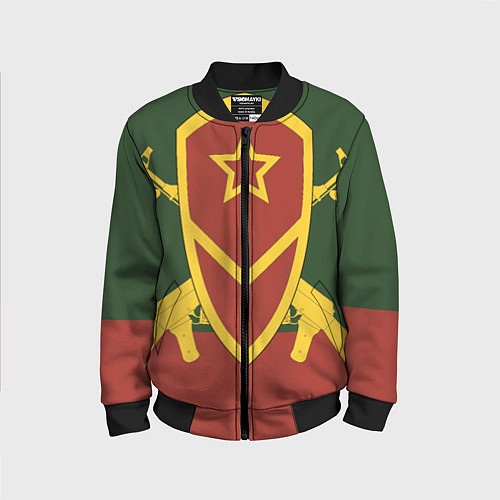 Детский бомбер Мотострелковые войска: герб со щитом / 3D-Черный – фото 1