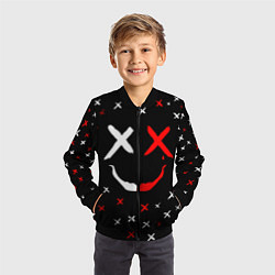 Бомбер детский Smile face, цвет: 3D-черный — фото 2