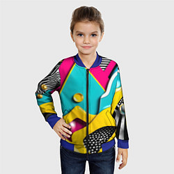 Бомбер детский Праздничная абстракция, цвет: 3D-синий — фото 2