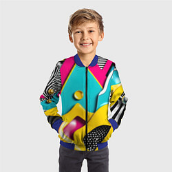 Бомбер детский Праздничная абстракция, цвет: 3D-синий — фото 2