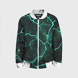 Детский бомбер Неоновые зеленые разломы