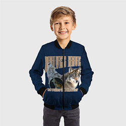 Бомбер детский Волки в ночи, цвет: 3D-черный — фото 2