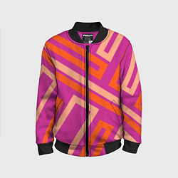 Детский бомбер Прямоугольники по диагонали-фиолетовый, оранжевый