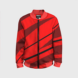 Бомбер детский Красный с чёрным абстракция полосы, цвет: 3D-красный