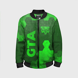 Бомбер детский GTA - green gradient вертикально, цвет: 3D-черный