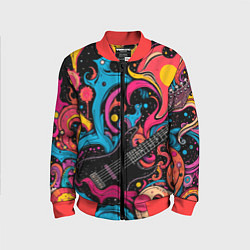 Детский бомбер Psychedelic abstract guitar