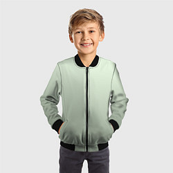 Бомбер детский Бледный зелёный градиент текстура, цвет: 3D-черный — фото 2