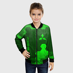 Бомбер детский Mitsubishi - green gradient вертикально, цвет: 3D-черный — фото 2
