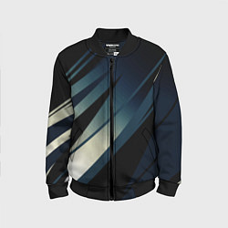Детский бомбер Чёрно-синий абстрактный с полосами