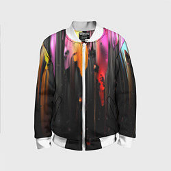 Детский бомбер Разноцветная рельефная краска текстура